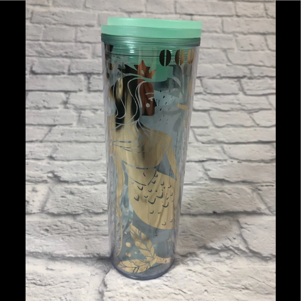 Starbucks Siren Mermaid Tumbler cup 2020 NWT Mint green Gold